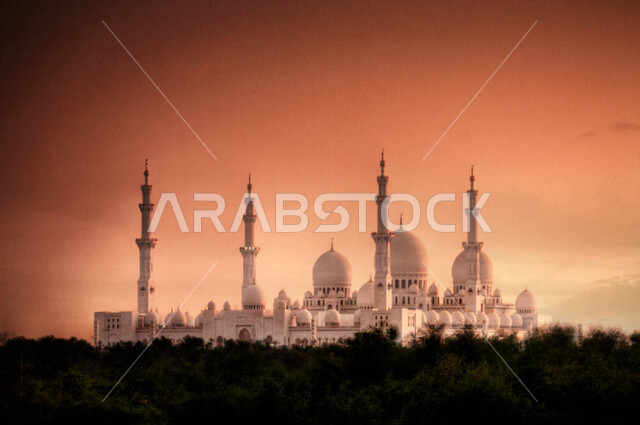 Sheikh Zayed Grand Mosque in Abu Dhabi, United Arab Emirates, Islamic architectural designs, architectural engineering art, famous landmarks of the Emirates, holy places in the Emirates