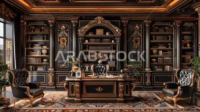 Modern luxury interior designs, luxury antiques and accessories, luxurious decorations for Saudi Arabia corporate offices, modern office equipment with elegant and distinctive furniture