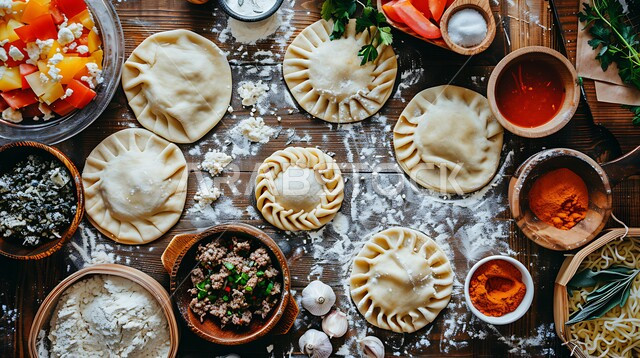 فطائر يدوية محلية الصنع بحشوات مختلفة، وجبة ذات قيمة غذائية عالية، فنون التقديم في مطاعم ومطابخ المملكة العربية السعودية، أطباق من المأكولات العربية التقليدية الشعبية، وصفات طعام شهية صحية ولذيذة