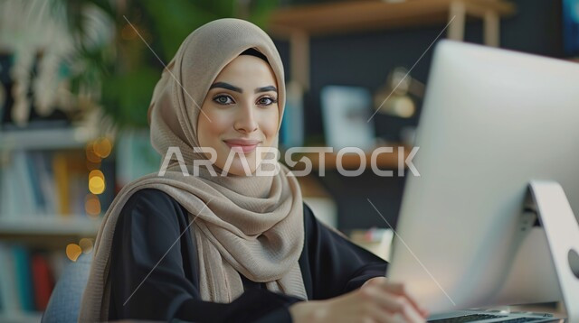 متابعة وتطوير العمل, إمراه عربيه سعوديه خليجيه, العمل في خدمة العملاء في شركه, استعلامات واستفسارات و الاجابه على اسئلة العملاء, اجراء اتصال فيديو من خلال الحاسوب, عقد اجتماع عمل عبر الانترنت