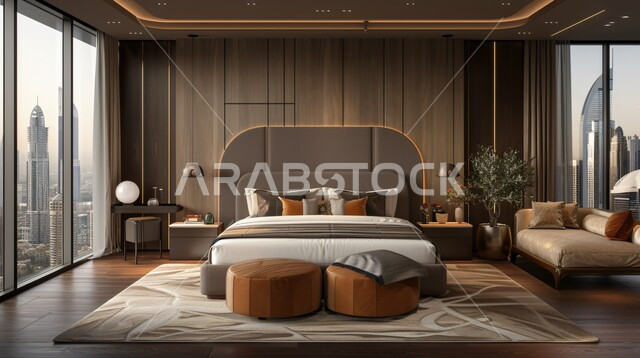 غرفة نوم بتصاميم عصرية حديثة, التصميم الداخلي للمنازل والبيوت باللون الابيض، أثاث واكسسوارات منزلية داخلية أنيقة، شقق وفلل سكنية فاخرة، فنادق ومنتجعات بديكورات راقية في المملكة العربية السعودية، الواجهات و النوافذ الزجاجية