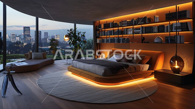 التصميم الداخلي للمنازل والبيوت باللون البيج و الابيض، غرفة نوم بتصاميم عصرية حديثة, أثاث واكسسوارات منزلية داخلية أنيقة، شقق وفلل سكنية فاخرة، فنادق ومنتجعات بديكورات راقية في المملكة العربية السعودية، الواجهات و النوافذ الزجاجية