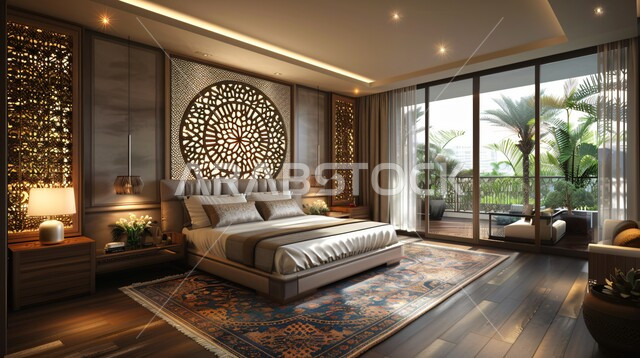 التصميم الداخلي للمنازل والبيوت باللون البيج و الابيض، غرفة نوم بتصاميم عصرية حديثة, أثاث واكسسوارات منزلية داخلية أنيقة، شقق وفلل سكنية فاخرة، فنادق ومنتجعات بديكورات راقية في المملكة العربية السعودية، الواجهات و النوافذ الزجاجية