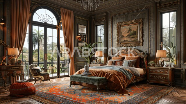 التصميم الداخلي للمنازل والبيوت باللون البرتقالي و الازرق، غرفة نوم بتصاميم عصرية حديثة, أثاث واكسسوارات منزلية داخلية أنيقة، شقق وفلل سكنية فاخرة، فنادق ومنتجعات بديكورات راقية في المملكة العربية السعودية، الواجهات و النوافذ الزجاجية