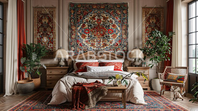 التصميم الداخلي للمنازل والبيوت باللون الاحمر و الابيض، غرفة نوم بتصاميم عصرية حديثة, أثاث واكسسوارات منزلية داخلية أنيقة، شقق وفلل سكنية فاخرة، فنادق ومنتجعات بديكورات راقية في المملكة العربية السعودية، الواجهات و النوافذ الزجاجية