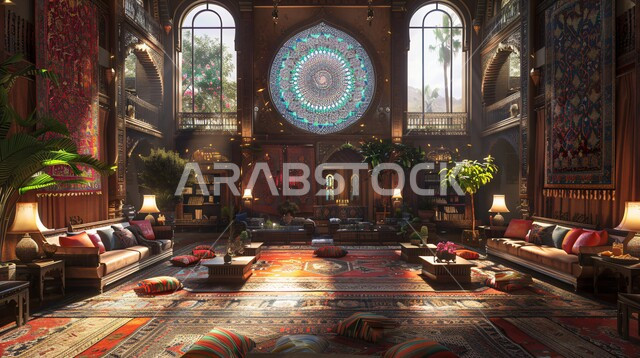 التحف والديكورات الداخليه الأنيقة، غرفة جلوس فاخرة, شقق وفلل سكنية في المملكة العربية السعودية، أثاث منزلي راقي ومريح باللون البني, غرف معيشه بتصاميم عصرية حديثه, النوافذ والواجهات الزجاجية