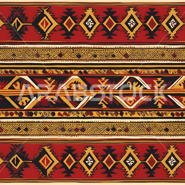 التراث الشعبي السعودي لزخرفة السدو، تصميم عربي خليجي سعودي للنقوش العربيه الاصيله الملونة في المملكة العربيه السعودية، فنون تقليديه تراثيه حرفيه