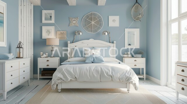 فنادق ومنتجعات بديكورات راقية في المملكة العربية السعودية, أثاث واكسسوارات منزلية داخلية أنيقة، غرفة نوم بتصاميم عصرية حديثة, التصميم الداخلي للمنازل والبيوت باللون الازرق و الابيض، شقق وفلل سكنية فاخرة، النوافذ والواجهات الزجاجية