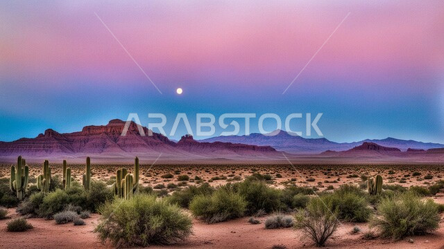 Desert areas and desert natural environment during the day, plant growth in barren lands, hills and plateaus of soft golden sand, sand formations and formations in the desert of the Kingdom of Saudi Arabia, heights, terrain and mountain peaks in the prairies, nature background