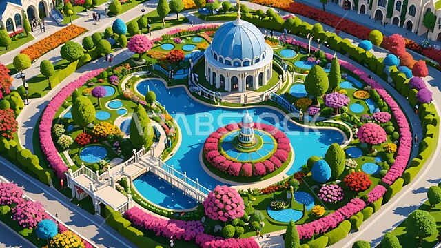 Enjoying the natural scenery in the Miracle Garden in Dubai, a destination for tourists from different countries, interest in growing flowers in the gardens in the Miracle Garden, distinctive agricultural engineering designs, famous recreational tourist attractions in the United Arab Emirates