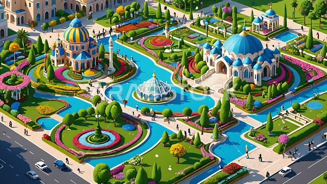 Enjoying the natural scenery in the Miracle Garden in Dubai, a destination for tourists from different countries, interest in growing flowers in the gardens in the Miracle Garden, distinctive agricultural engineering designs, famous recreational tourist attractions in the United Arab Emirates