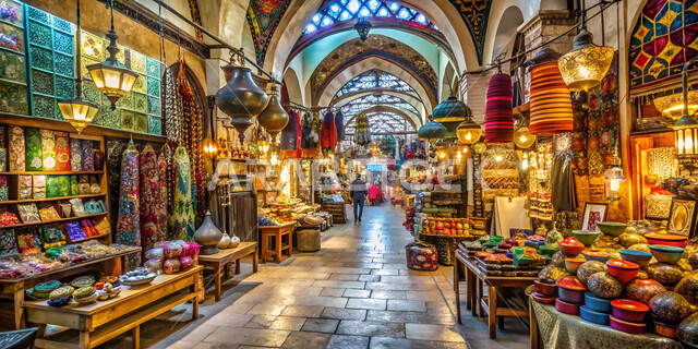 متاجر شعبية لبيع أواني الفخار في سوق تقليدي في المملكة العربية السعودية، الأواني والمنتجات الفخارية المصنوعة من الطين، مهن وصناعات يدوية شعبية تراثية قديمة، شراء الهدايا التذكارية والفخارات الملونة والمزخرفة، أسواق تاريخية وبازارات شرقية مميزة