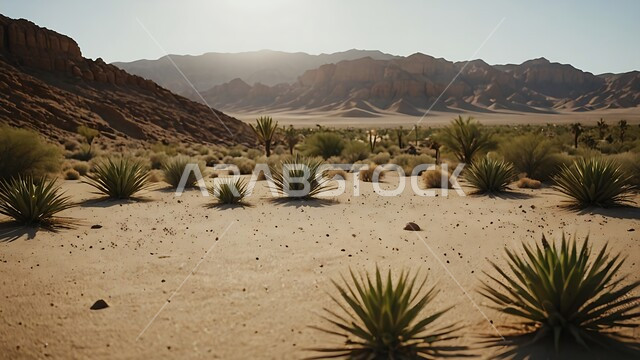 مجموعة من النباتات الشوكية في المناطق الصحراوية,  المزروعات البرية في المحميات الطبيعية, نمو الشوكيات والأعشاب في براري المملكة العربية السعودية, سلسلة الجبال والتكوينات والتشكلات الصخرية