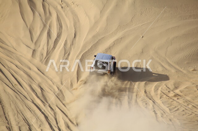 Enjoy practicing your favorite hobby (dune bashing), holding a car racing season in Saudi Arabia, doing recreational activities to attract tourists, riding a car on sand dunes, going on adventures using a four-wheel drive vehicle in the deserts of the Kingdom, driving vehicles in the Nawan Desert in Al Baha region
