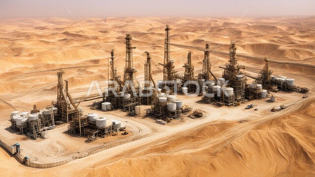 النهضة بالاقتصاد الوطني السعودي, مفهوم هندسة البترول في دول الخليج, الأبراج والهياكل المعدنية في الصحراء, مصفاة تكرير النفط و الغاز في المملكة العربية السعودية, مستودعات وخزانات كبيرة وضخمة, صناعات ومشاريع بتروكيماوية