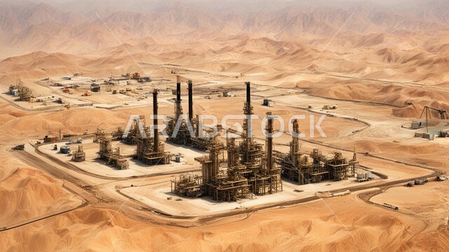 النهضة بالاقتصاد الوطني السعودي, مفهوم هندسة البترول في دول الخليج, الأبراج والهياكل المعدنية في الصحراء, مصفاة تكرير النفط و الغاز في المملكة العربية السعودية, مستودعات وخزانات كبيرة وضخمة, صناعات ومشاريع بتروكيماوية