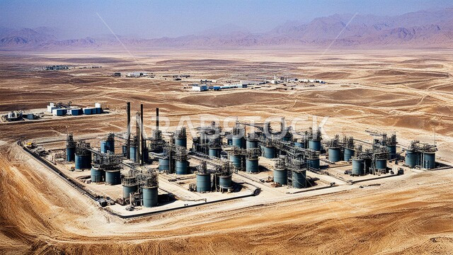 النهضة بالاقتصاد الوطني السعودي, مفهوم هندسة البترول في دول الخليج, الأبراج والهياكل المعدنية في الصحراء, مصفاة تكرير النفط و الغاز في المملكة العربية السعودية, مستودعات وخزانات كبيرة وضخمة, صناعات ومشاريع بتروكيماوية