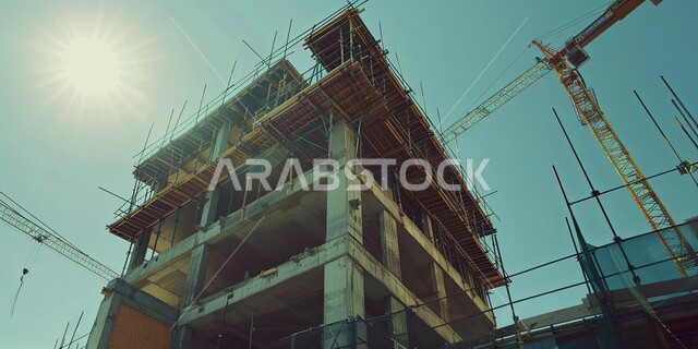 Construction of contemporary towers and skyscrapers, architectural and urban development in the Kingdom of Saudi Arabia, establishment of foundations and structures for residential projects and modern factories, concept of improving the country's infrastructure, construction, contracting and real estate development works, construction of buildings and mega projects