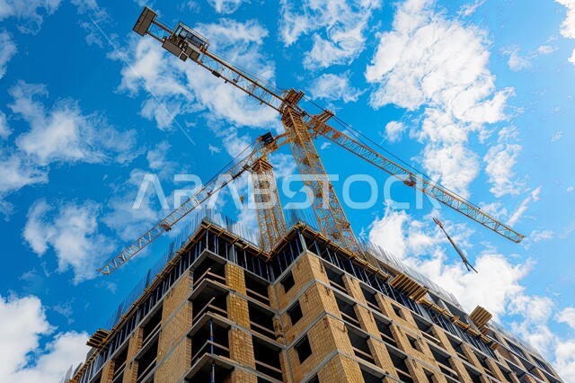 Establishing foundations and structures for residential projects and modern factories, the concept of improving the country's infrastructure, construction, contracting and real estate development works, architectural and urban development in the Kingdom of Saudi Arabia, construction of buildings and mega projects, erection of contemporary towers and skyscrapers