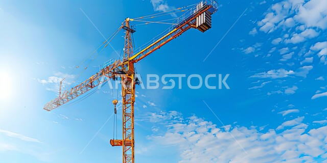 استخدام الرافعات والمعدات الثقيلة في أعمال البناء، مفهوم تحسين البنية التحتية للبلاد، التطور المعماري والحضاري في المملكة العربية السعودية، تشييد المباني والمشاريع الضخمة، أعمال المقاولات والتطوير العقاري، إنشاء الأساسات والهياكل للمشروعات السكنية والمصانع