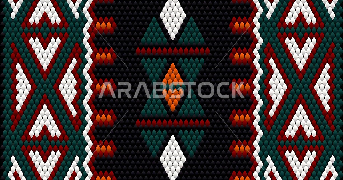 Saudi Geometric Patterns Traditional handicraft heritage art, popular designs for colorful ...