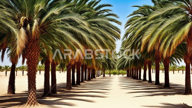 موسم حصاد التمور, محاصيل ومنتجات محلية وطنية, محمية طبيعية في الطبية الصحراوية لزراعة أشجار النخيل, المزراع والاراضي الزراعية في المملكة العربية السعودية, الاهتمام بالزراعة والتشجير