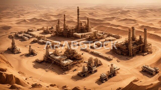 مستودعات وخزانات كبيرة وضخمة, الأبراج والهياكل المعدنية في الأراضي الصحراوية, مصافي تكرير النفط والغاز, صناعات ومشاريع بتروكيماوية، مفهوم هندسة البترول في دول الخليج, النهضة بالاقتصاد الوطني السعودي، مصانع ومناجم الوقود في المملكة العربية السعودية