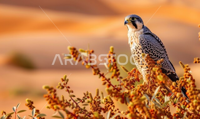 الفخر بالتراث السعودي العريق في تربية طائر الصقر، صورة مقربة لطائر الصقر يقف في إحدى المحميات الطبيعية، حدة البصر و رمز القوة والتحدي، تدريب وترويض الطيور الجارحة والمفترسة، إقامة نادي الصقور في موسم الصيد السنوي في المملكة العربية السعودية