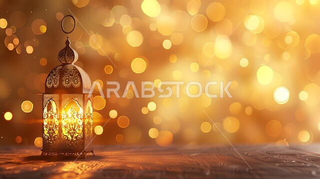 التقاليد والعادات العربية في زينة الأعياد والمناسبات الدينية، تحف وديكورات تقليدية للاحتفال بقدوم الشهر الفضيل، الأجواء الرمضانية والروحانية الإسلامية، فانوس معدني مزخرف مضيء