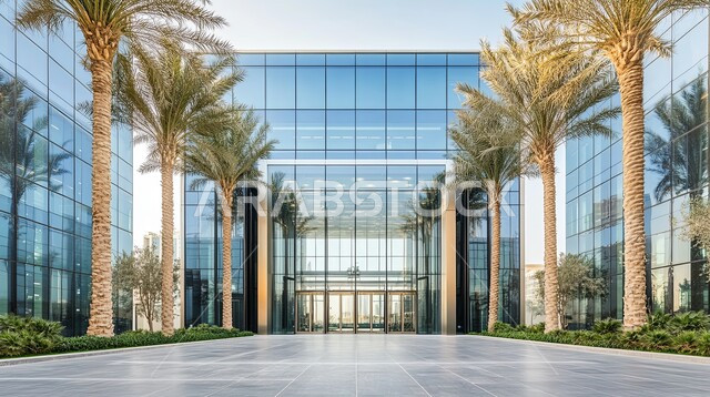 ديكورات وتصاميم خارجية عصرية متميزة على الطراز الحديث، الفن الهندسي المعماري المتطور للمباني في المملكة العربية السعودية، الاهتمام بزراعة أشجار النخيل، استقطاب المستثمرين والزوار من انحاء العالم، النمو والتقدم العمراني في العاصمة، الواجهات الزجاجية الضخمة