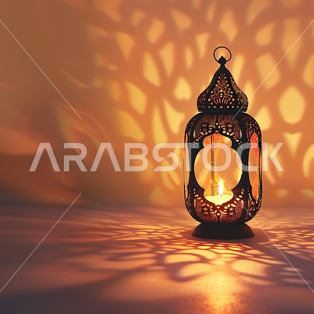 أجواء رمضانية وروحانية إسلامية، العادات والتقاليد العربية في زينة الأعياد والمناسبات الدينية، النقوش والأضواء المميزة للفوانيس المعدنية