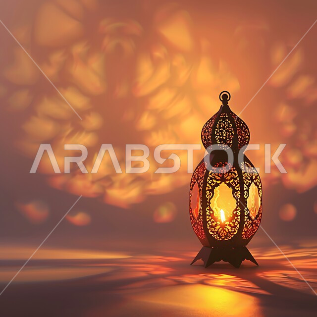 الاحتفال بالمناسبات والأعياد الدينية، الاستعداد لاستقبال شهر رمضان المبارك،  الفوانيس المعدنية المزخرفة المضيئة، الزينة والاكسسوارات العربية