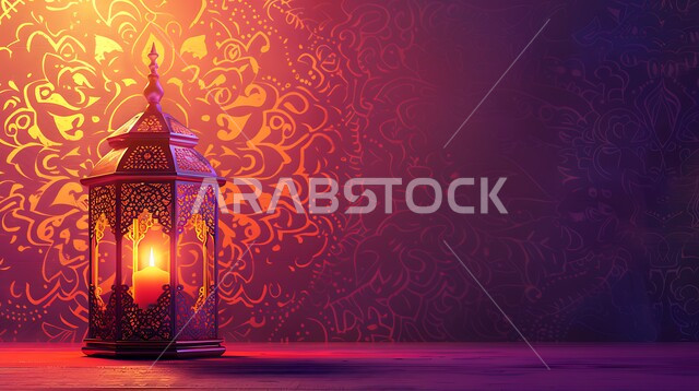 الاحتفال بالمناسبات والأعياد الدينية، الاستعداد لاستقبال شهر رمضان المبارك،  الفوانيس المعدنية المزخرفة المضيئة، الزينة والاكسسوارات العربية