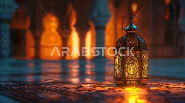 شهر رمضان المبارك،  فخامة ورقي الديكورات،  الفوانيس المعدنية المزخرفة المضيئة، تحف تقليدية تعبر عن الفن الإسلامي، الزينة والاكسسوارات العربية