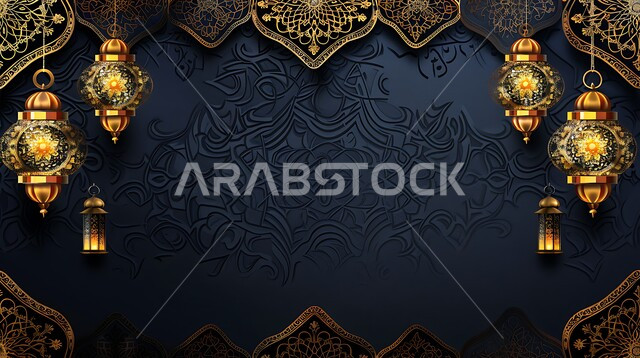 مفهوم الاحتفال بالمناسبات والأعياد الدينية الاسلامية في المملكة العربية السعودية، ديكورات وزينة رمضان المبارك, الفوانيس المعدنية التقليدية المضاءة المعلقة, البهجة بقدوم شهر الخير، الأجواء الروحانية المتميزة