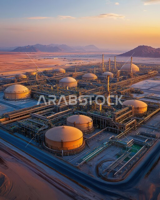 مفهوم هندسة البترول في دول الخليج, صناعات ومشاريع بتروكيماوية، مصفاة تكرير الغاز, النهضة بالاقتصاد الوطني السعودي, منظر المستودعات والخزانات الكبيرة والضخمة , مصانع ومعامل النفط في المملكة العربية السعودية