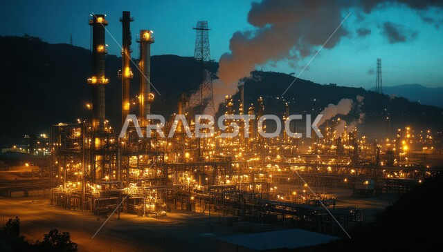 النهضة بالاقتصاد الوطني السعودي, مفهوم هندسة البترول في دول الخليج, صناعات ومشاريع بتروكيماوية، مصفاة تكرير الغاز, منظر المستودعات والخزانات الكبيرة والضخمة, مصانع ومعامل النفط في المملكة العربية السعودية