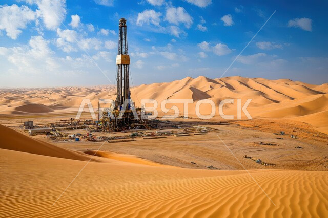 التنقيب على الثروات الباطنية في الصحراء, الآلات الضخمة والمعدات الثقيلة المستخدمة في الحفر, العمل في مجال الهندسة البترولية, صناعات ومشاريع بيتروكيماوية في المملكة, مصانع تكرير النفط والغاز في المنطقة الصناعية بالسعودية, النمو والتقدم الاقتصادي السعودي