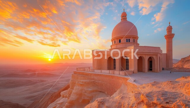 دعوة المسلمين لأداء الصلاة,  معالم السياحة المشهورة, الفن الهندسي المعماري لبناء المساجد في الطبيعة الصحراوية والبيئة الجبلية، التكوينات الصخرية الطبيعية في صحراء المملكة العربية السعودية، تشكلات الصخور في الجبال 