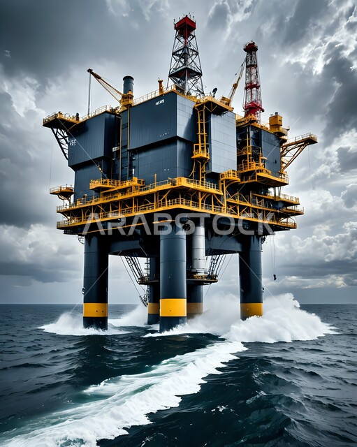 اعتماد التقنيات والتكنولوجيا الحديثة في المملكة العربية السعودية, جودة معامل ومعدات الإنتاج، منصات لاستنباط النفط والزيوت وسط البحر, استخراج وتصدير الثروات الباطنية