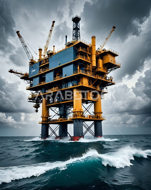 اعتماد التقنيات والتكنولوجيا الحديثة في المملكة العربية السعودية, جودة معامل ومعدات الإنتاج، منصات لاستنباط النفط والزيوت وسط البحر, استخراج وتصدير الثروات الباطنية