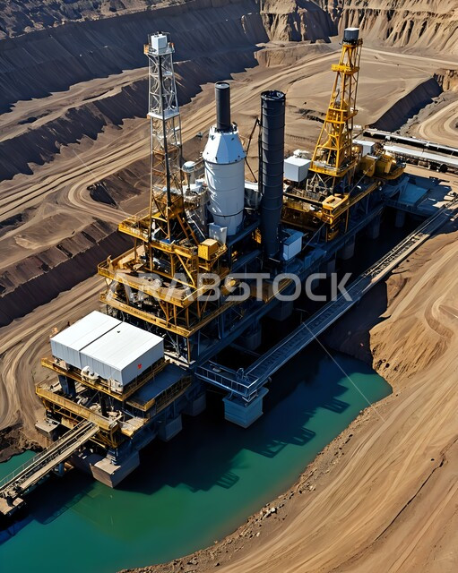 استخراج وتصدير الثروات الباطنية، اعتماد التقنيات والتكنولوجيا الحديثة في المملكة العربية السعودية, جودة معامل ومعدات الإنتاج، منصات لاستنباط النفط والزيوت وسط الصحراء