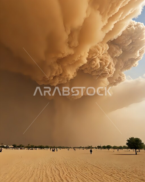 منظر الإعصار الهوائي،  رياح ترابية في المناطق الصحراوية، الظواهر والكوارث الطبيعية،  التشكيلات والتكوينات في المملكة العربية السعودية، الزوابع الغبارية، الكثبان والرمال الذهبية الناعمة