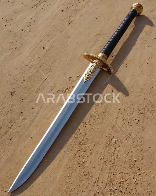 التحف الأثرية في المملكة العربية السعودية, التراث والأصالة والعراقة, صناعات يدويه وحرف مميزة للأسلحة القديمة, صورة مقربة للسيف العربي