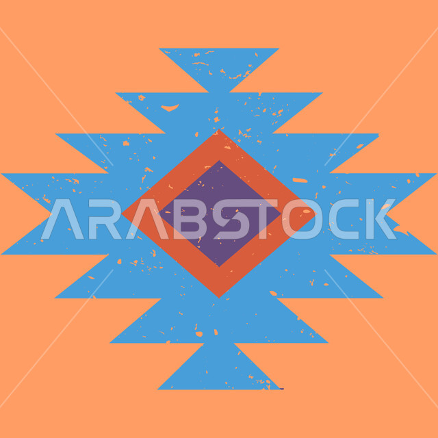 Asiri Sadu decoration in different shapes, Saudi folk heritage, traditional handicraft heritage art, Saudi design for authentic colorful Arabic engravings in the Kingdom of Saudi Arabia