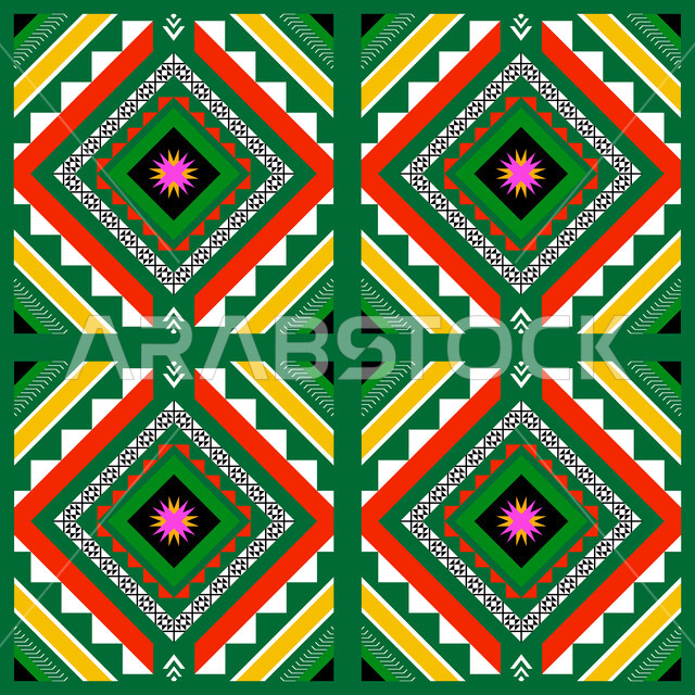 التصاميم السعودية للنقوش العربيه الملونة الاصيله في المملكة العربيه، زخرفة السدو العسيري بأشكال مختلفة، التراث السعودي الشعبي، فنون حرفيه تراثيه تقليدية