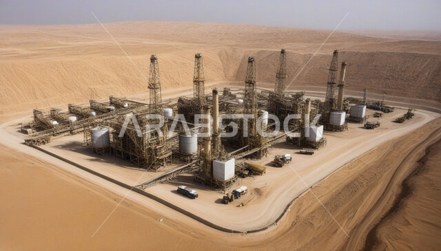 مصافي تكرير النفط والغاز, صناعات ومشاريع بتروكيماوية، مفهوم هندسة البترول في دول الخليج, النهضة بالاقتصاد الوطني السعودي, الأبراج والهياكل المعدنية في الأراضي الصحراوية, مستودعات وخزانات كبيرة وضخمة, مصانع ومناجم الوقود في المملكة العربية السعودية