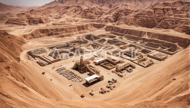 النهضة بالاقتصاد الوطني في المملكة العربية السعودية، أعمال الحفر والاستنباط في موقع التعدين، الطبيعة الجبلية والتضاريس، مناجم النيكل الطبيعي، التنقيب عن الثروات الباطنية الخام باستخدام الآليات الضخمة، التكوينات والتشكيلات الرملية