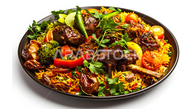 A plate of Arabic Kabsa rice, delicious healthy food recipes, the art ...