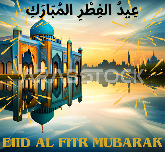 رسوم توضيحية لمسجد في المملكة العربية السعودية، الفن الهندسي المعماري على الطراز الاسلامي للمساجد، شهر رمضان المبارك، اجواء اسلامية روحانية، خلفية دينية رمضانية, مخطوطة عيد الفطر المبارك